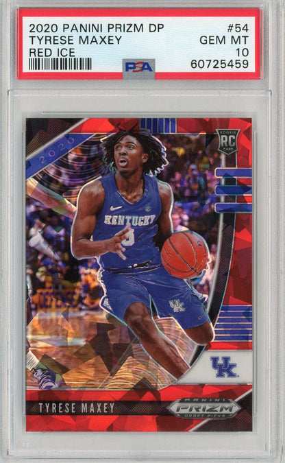 Graded 2020-21 Panini Prizm DP Tyrese Maxey #54 Red Ice Rookie RC Basketball Card PSA 10 Gem Mint