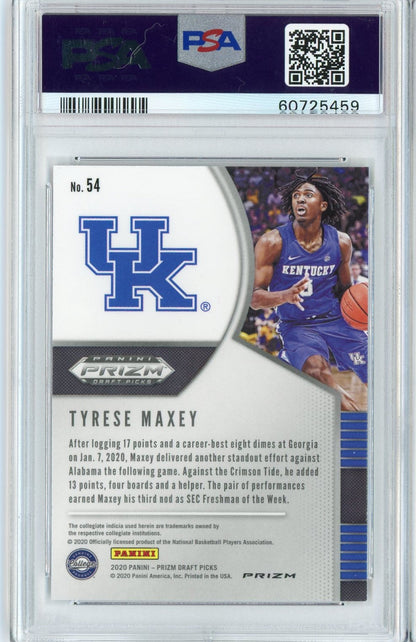 Graded 2020-21 Panini Prizm DP Tyrese Maxey #54 Red Ice Rookie RC Basketball Card PSA 10 Gem Mint