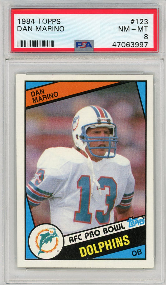 Graded 1984 Topps Dan Marino #123 Rookie RC Football Card PSA 8 NM-MT