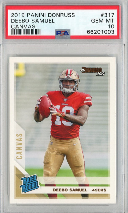 Graded 2019 Panini Donruss Deebo Samuel #317 Canvas Rookie RC Football Card PSA 10 Gem Mint