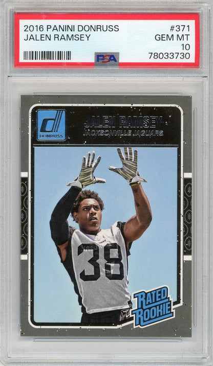 Graded 2016 Panini Donruss Jalen Ramsey #371 Rookie RC Football Card PSA 10 Gem Mint