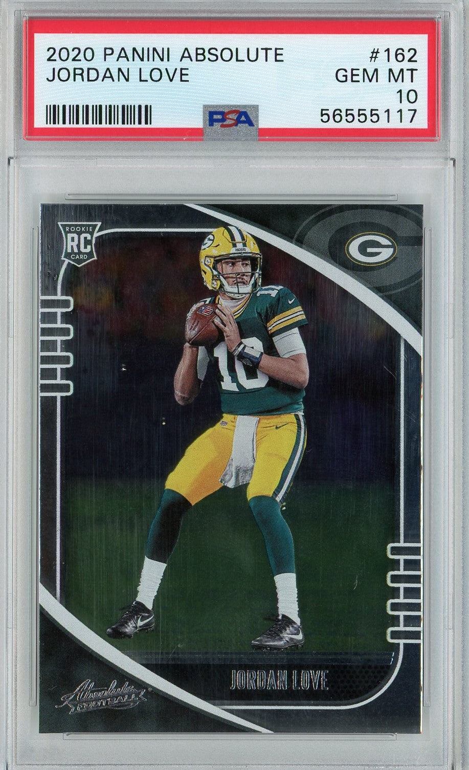 Graded 2020 Panini Absolute Jordan Love #162 Rookie RC Football Card PSA 10 Gem Mint