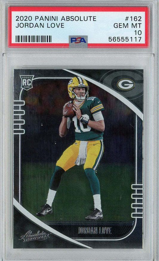 Graded 2020 Panini Absolute Jordan Love #162 Rookie RC Football Card PSA 10 Gem Mint
