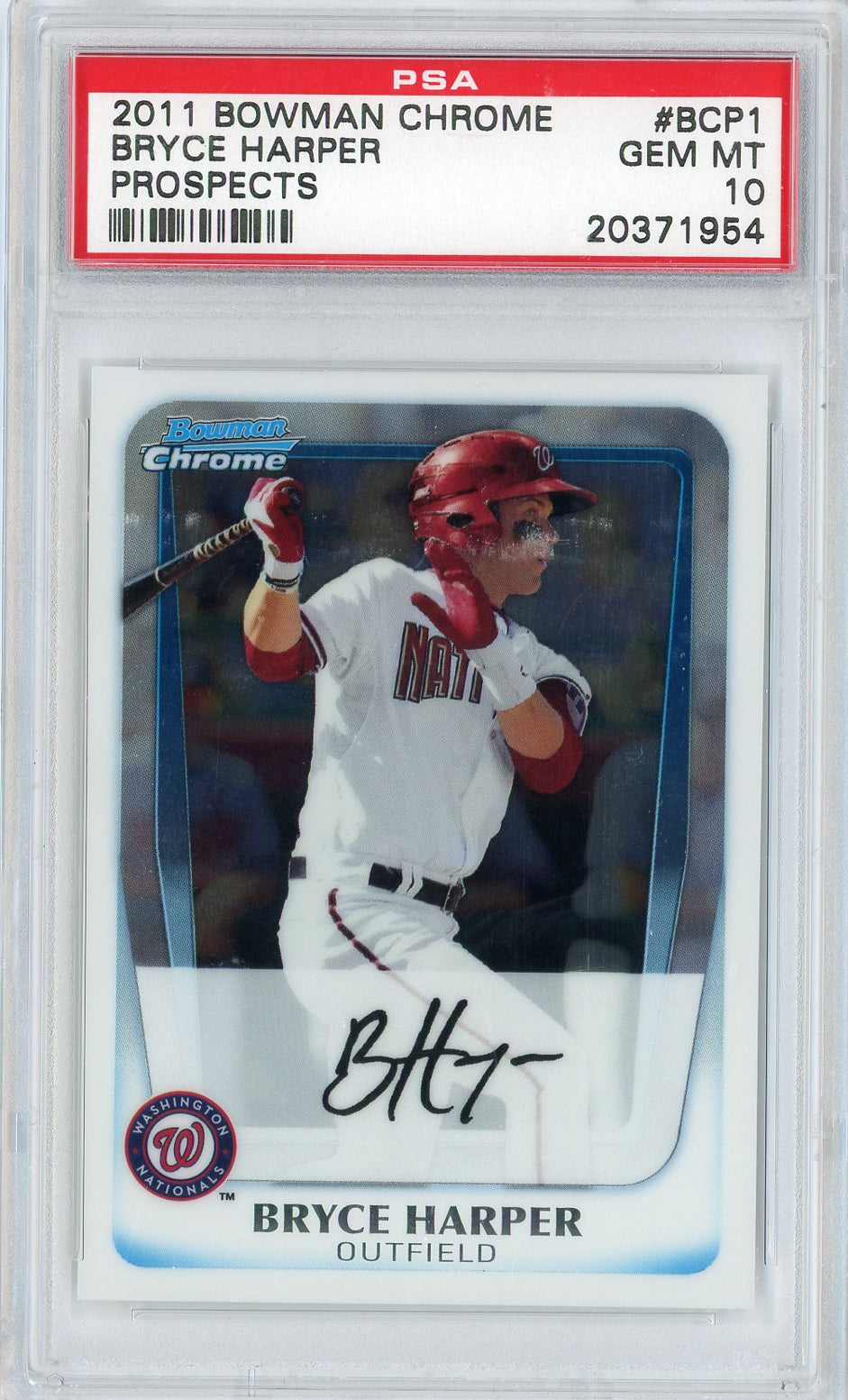 Graded 2011 Bowman Chrome Prospects Bryce Harper #BCP1 Rookie RC Baseball Card PSA 10 Gem Mint