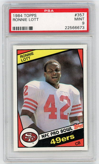 Graded 1984 Topps Ronnie Lott #357 Football Card PSA 9 Mint