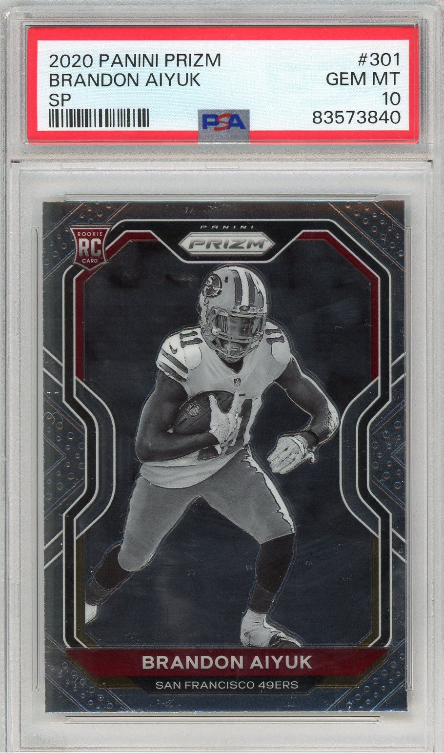 Graded 2020 Panini Prizm Brandon Aiyuk #301 SP Rookie RC Football Card PSA 10 Gem Mint
