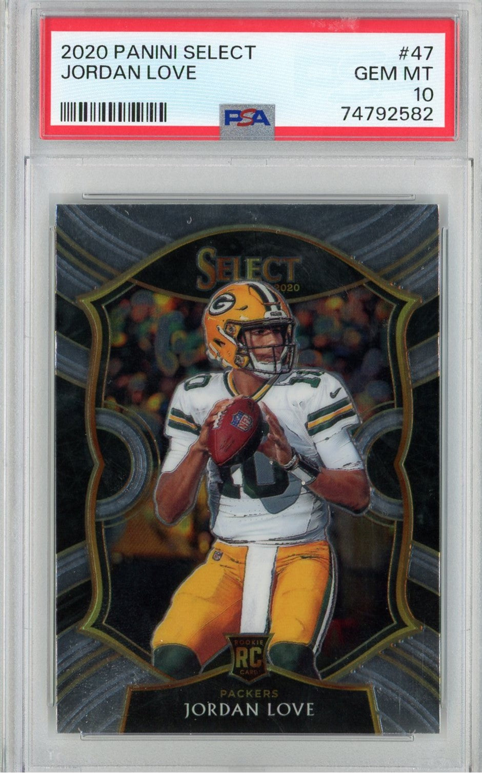 Graded 2020 Panini Select Jordan Love #47 Rookie RC Football Card PSA 10 Gem Mint