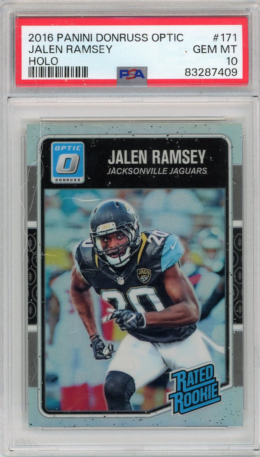 Graded 2016 Panini Donruss Optic Jalen Ramsey #171 Holo Rookie RC Football Card PSA 10 Gem Mint