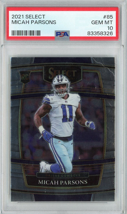 Graded 2021 Panini Select Micah Parsons #85 Rookie RC Football Card PSA 10 Gem Mint