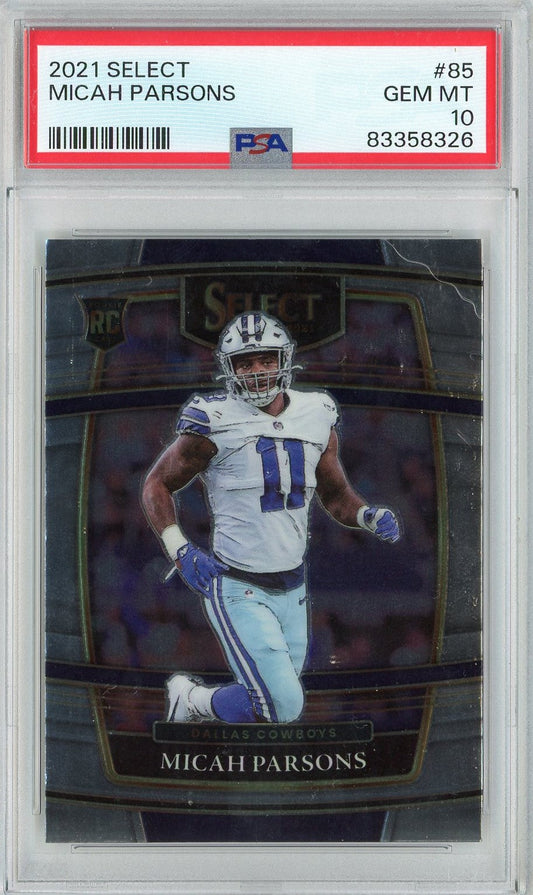 Graded 2021 Panini Select Micah Parsons #85 Rookie RC Football Card PSA 10 Gem Mint