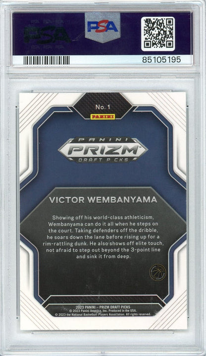 Graded 2023 Panini Prizm Draft Picks Victor Wembanyama #1 Fireworks Rookie RC Basketball Card PSA 10 Gem Mint