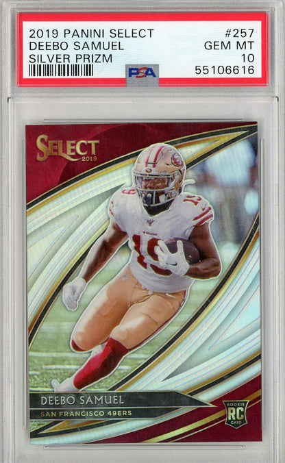 Graded 2019 Panini Select Deebo Samuel #257 Silver Prizm Rookie RC Football Card PSA 10 Gem Mint