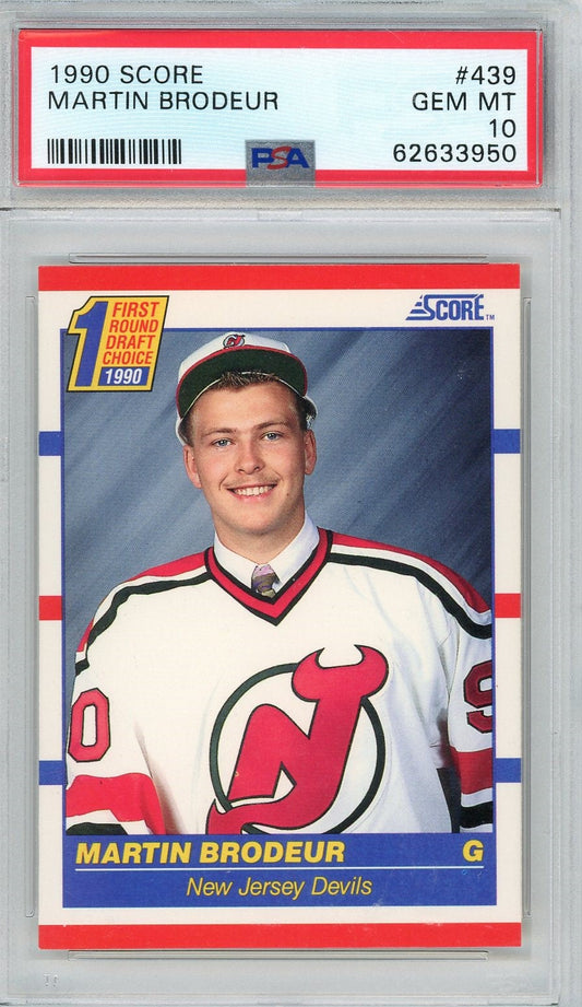 Graded 1990 Score Martin Brodeur #439 Rookie RC Hockey Card PSA 10 Gem Mint