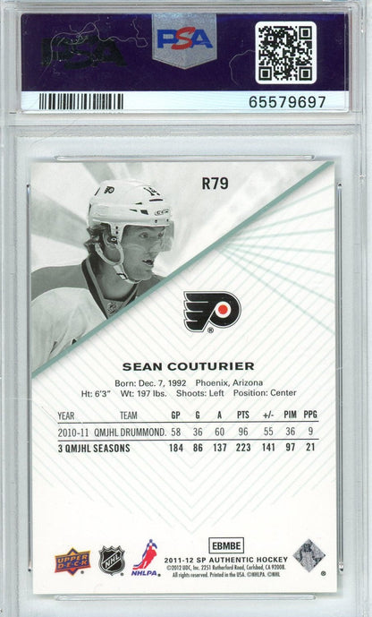 Graded 2011 SP Authentic Sean Couturier #R79 Rookie Extended Series RC Hockey Card PSA 10 Gem Mint