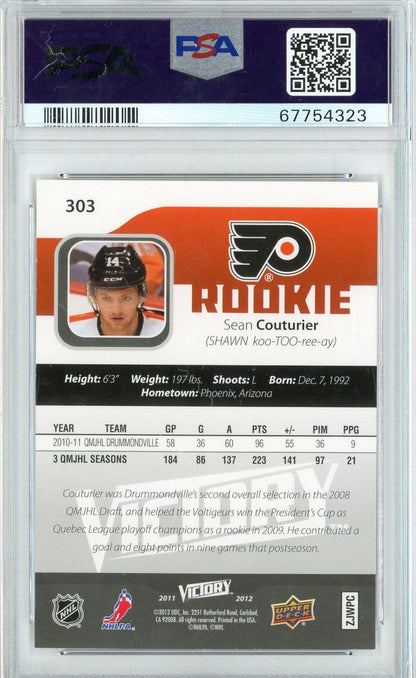Graded 2011 Upper Deck Victory Sean Couturier #303 Rookie RC Hockey Card PSA 10 Gem Mint