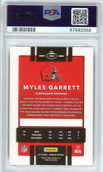 Graded 2017 Panini Donruss Myles Garrett #356 Rookie RC Football Card PSA 10 Gem Mint
