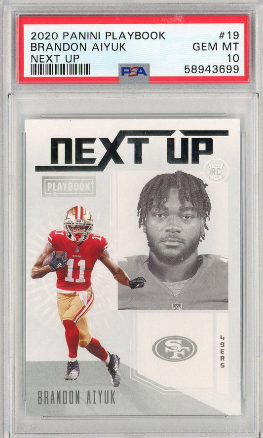 Graded 2020 Panini Playbook Brandon Aiyuk #19 Next Up Rookie RC Football Card PSA 10 Gem Mint