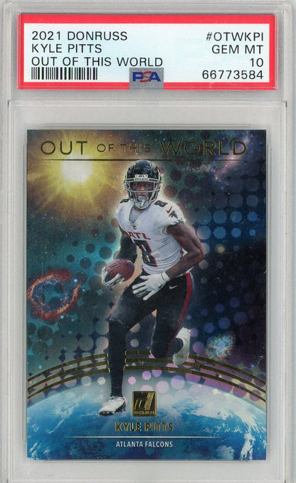 Graded 2021 Panini Donruss Kyle Pitts #OTWKPI Out of This World Rookie RC Football Card PSA 10 Gem Mint