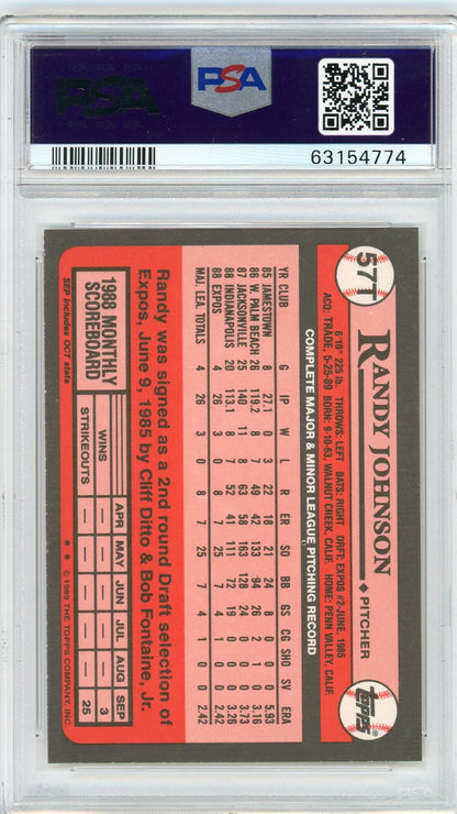 Graded 1989 Topps Traded Randy Johnson #57T Rookie RC Baseball Card PSA 10 Gem Mint