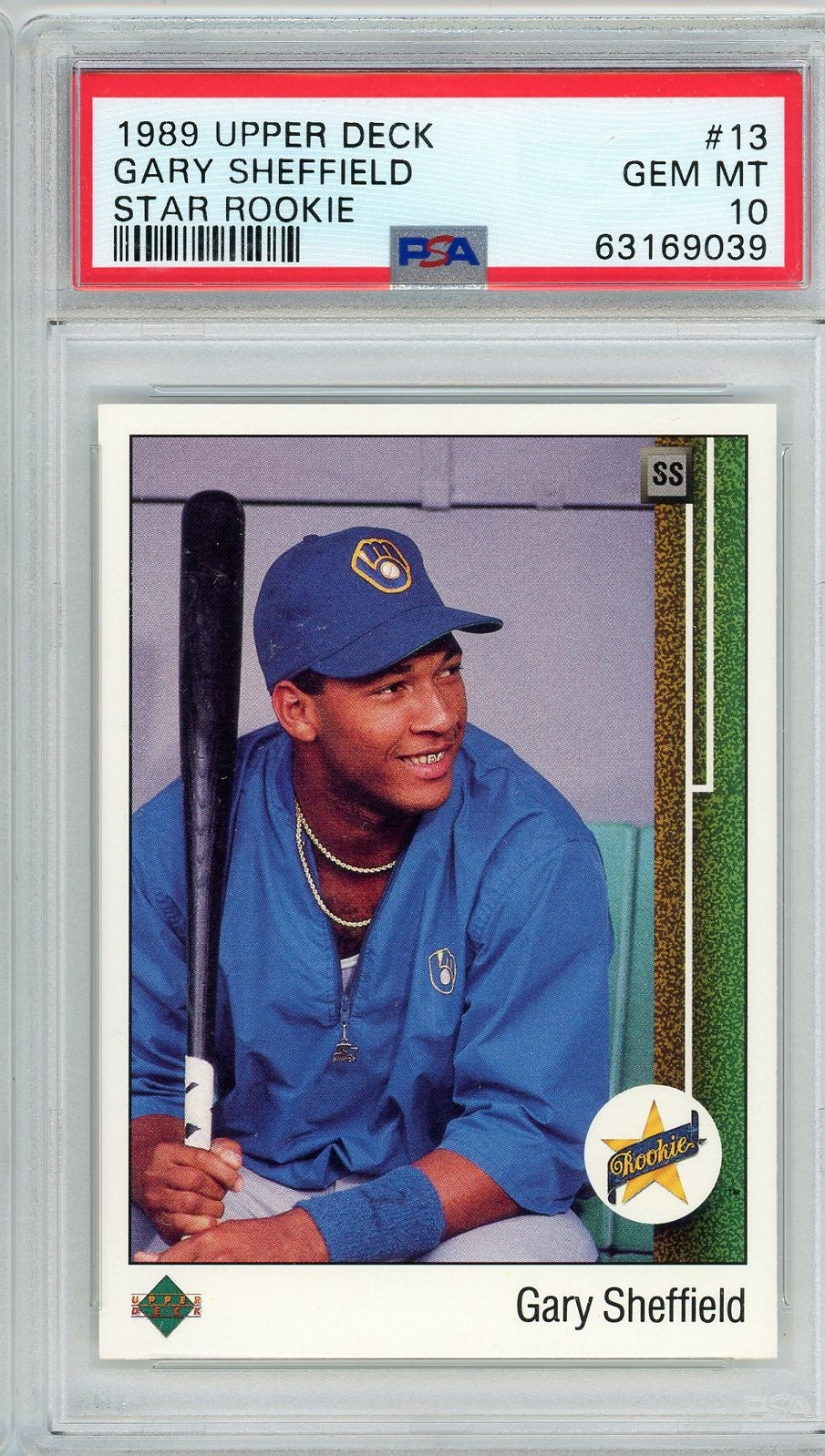Graded 1989 Upper Deck Star Rookie Gary Sheffield #13 Rookie RC Baseball Card PSA 10 Gem Mint