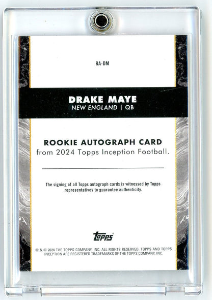 2024 Topps Inception Drake Maye #RADM Magenta Auto /99 Rookie RC Football Card