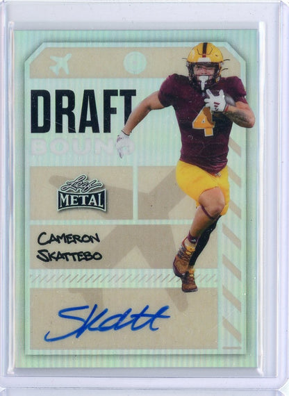 2025 Leaf Metal Cameron Skattebo #DBACS1 Draft Bound Silver /200 Rookie RC Football Card