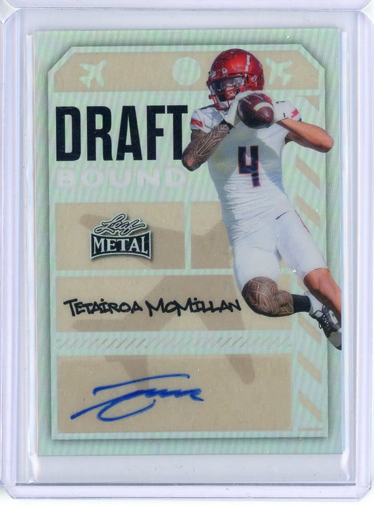 2025 Leaf Metal Tetairoa McMillan #DBATM1 Draft Bound Silver /63 Rookie RC Football Card
