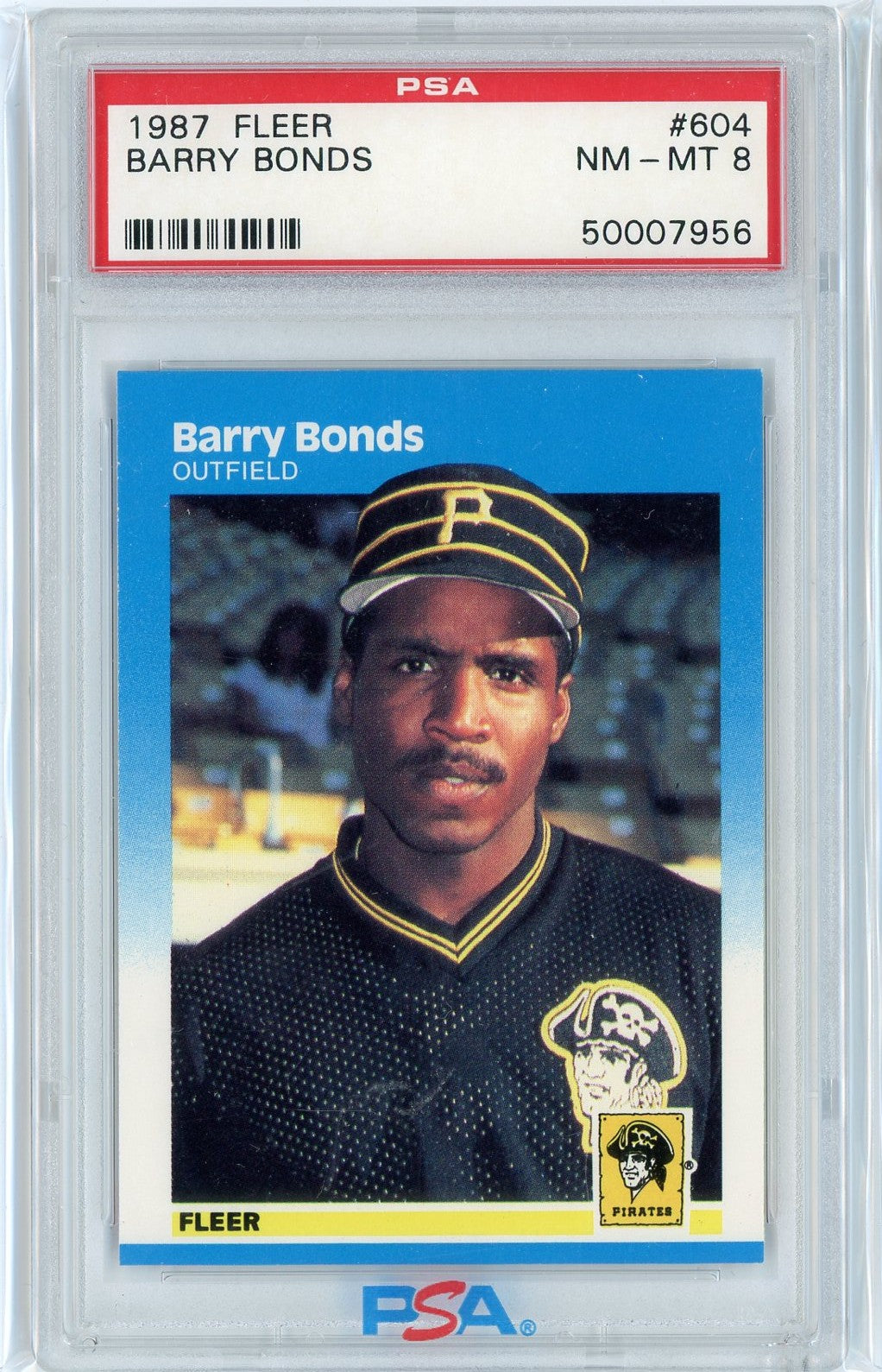 Graded 1987 Fleer Barry Bonds #604 Rookie RC Baseball Card PSA 8 NM-MT