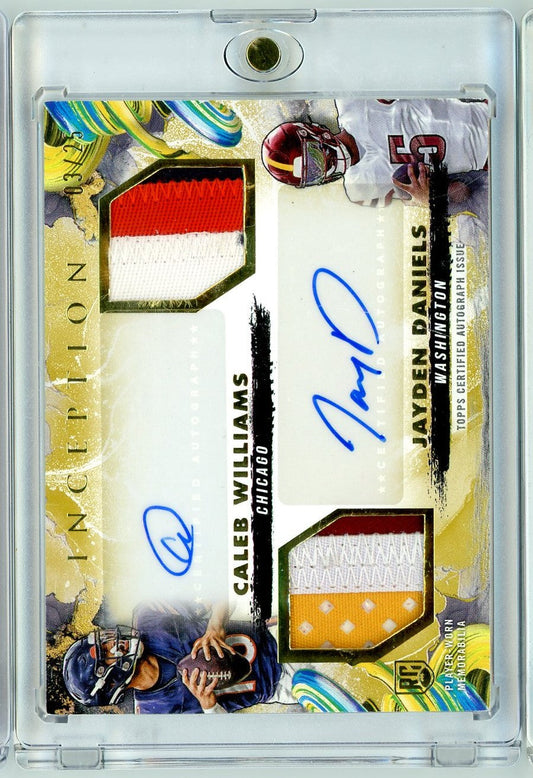 2024 Topps Inception Jayden Daniels/Caleb Williams #DRRA-WD Dual Rookie Patch Autograph RPA /25 Rookie RC Football Card