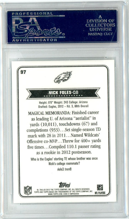 Graded 2012 Topps Magic Nick Foles #97 Rookie RC Football Card PSA 10 Gem Mint