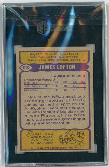 Graded 1979 Topps James Lofton #310 Rookie RC Football Card SGC 7.5 NM+