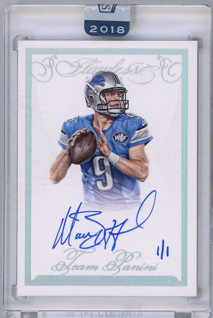 2018 Panini Honors 2015 Flawless Matthew Stafford #TPAMS 1/1 Auto Football Card