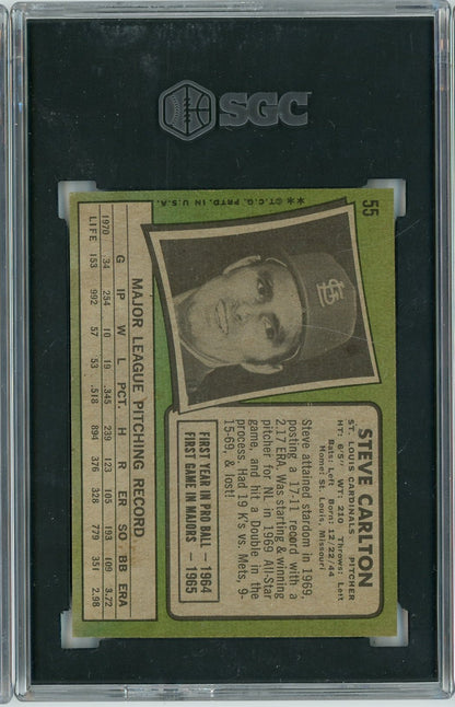Graded 1971 Topps Steve Carlton #55 Baseball Card SGC 3 Very Good