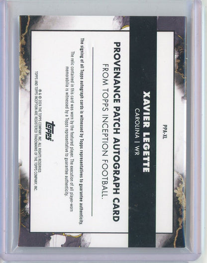 2024 Topps Inception Xavier Legette #PPA-XL Rookie Patch Auto RPA /50 Rookie RC Football Card