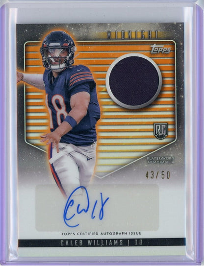 2024 Topps Midnight Caleb Williams #RJACW /50 RPA Autographed Rookie RC Football Card