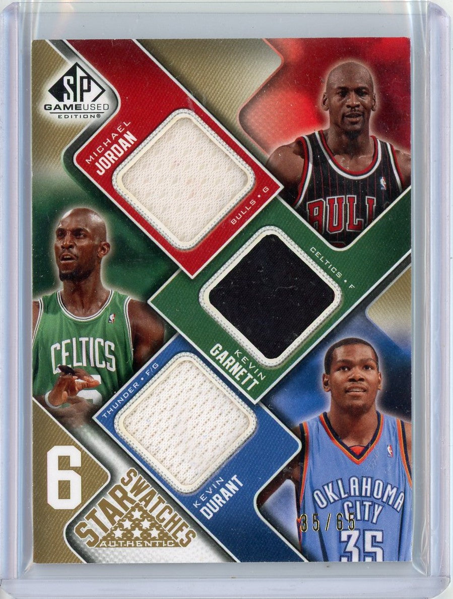 2009 NBA SP Game Used Star Swatches Jordan LeBron Kobe Durant Erving Garnett /65 Game Used Jersey Relic Basketball Card