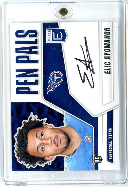 2025 Donruss Elite Pen Pals Elic Ayomanor #PPEYO Auto Rookie RC Football Card