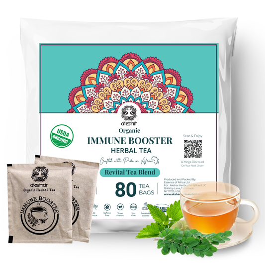 80 Immune Boost Tea Bags | Herbal Tea with Moringa, Peppermint & Holy Basil | Caffeine-Free