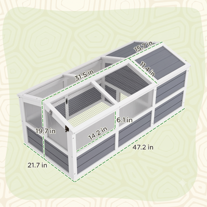 Bottomless Outdoor Wooden Tortoise Pen & Grazing Habitat