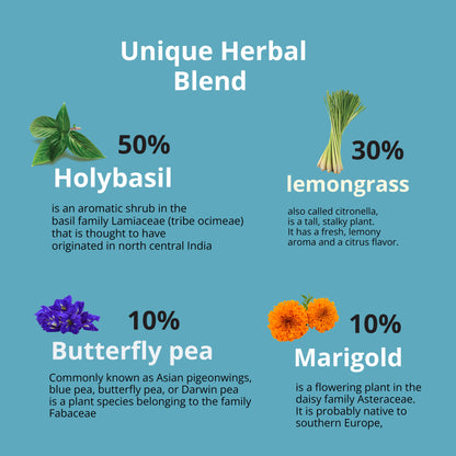 Akshit Natural Anti Stress Tea, (80 Tea Bags), Blended With Calendula | Marigold Tea, Tulsi, Butterfly Pea Flowers, Lemongrass, Relaxing & Calming Tea, No Caffeine.