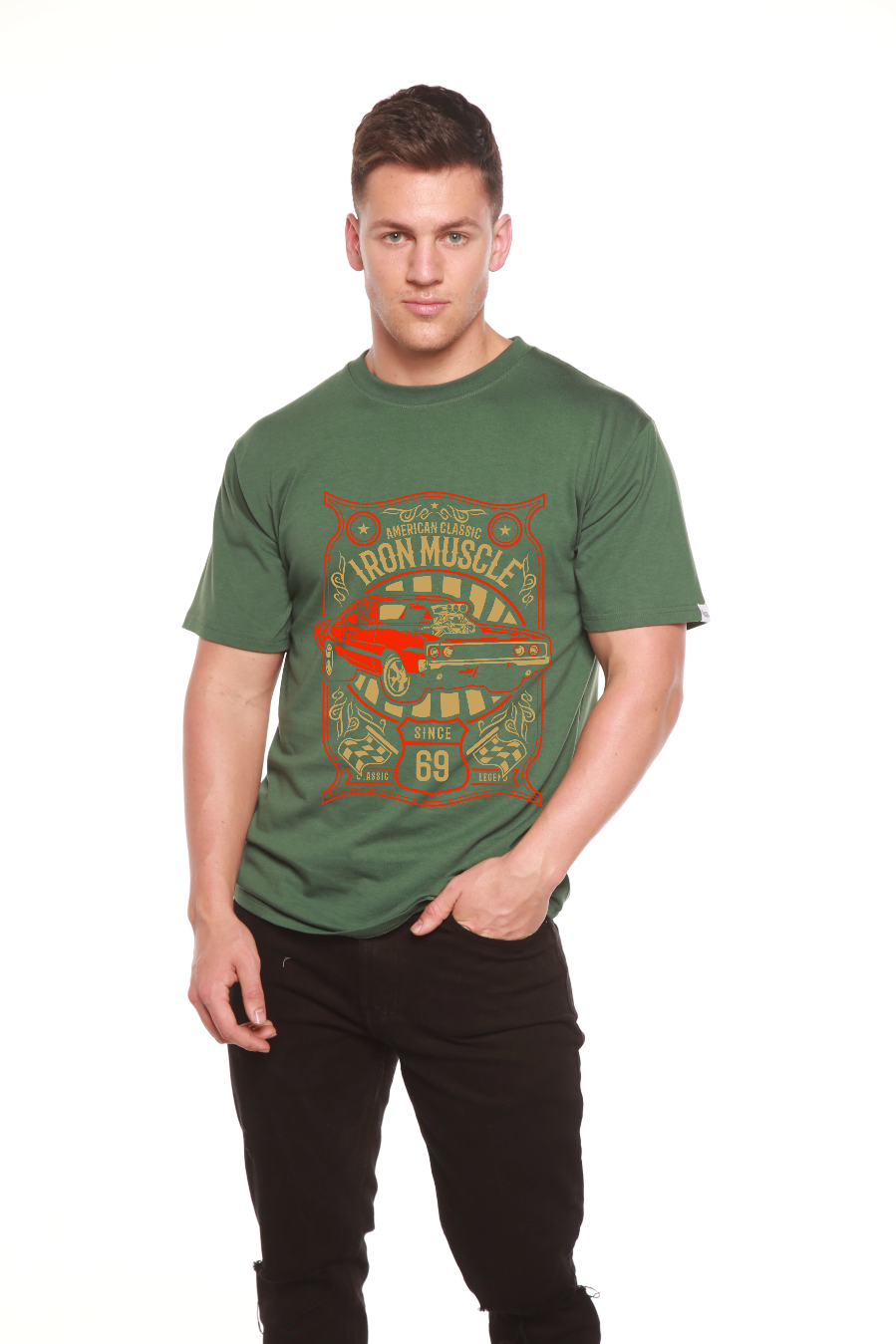 Iron Muscle Men's Bamboo Viscose/Organic Cotton Short Sleeve Graphic T-Shirt