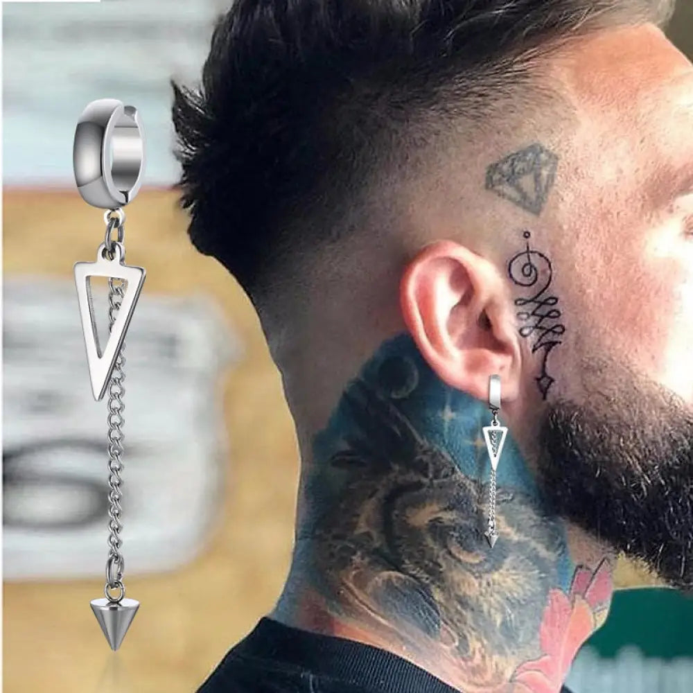 Earrings For Men Unisex Cuff For Pierced or Unpierced Ears.