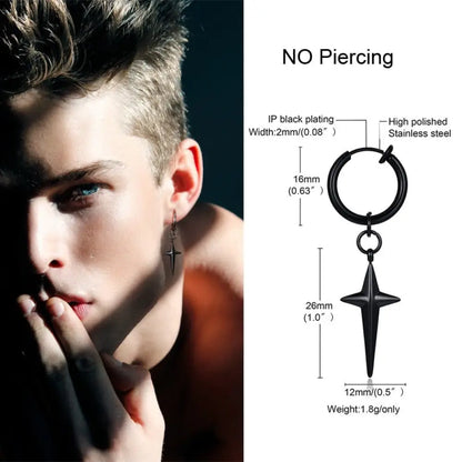 Earrings For Men Unisex Cuff For Pierced or Unpierced Ears.