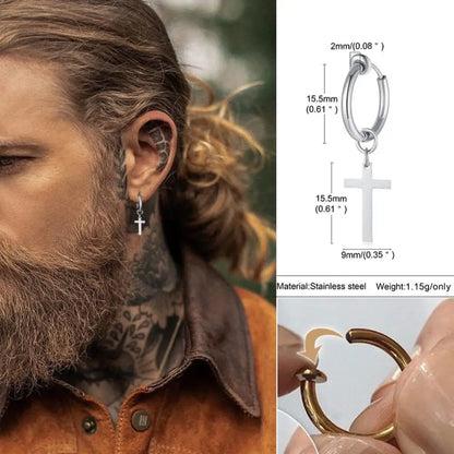 Earrings For Men Unisex Cuff For Pierced or Unpierced Ears.