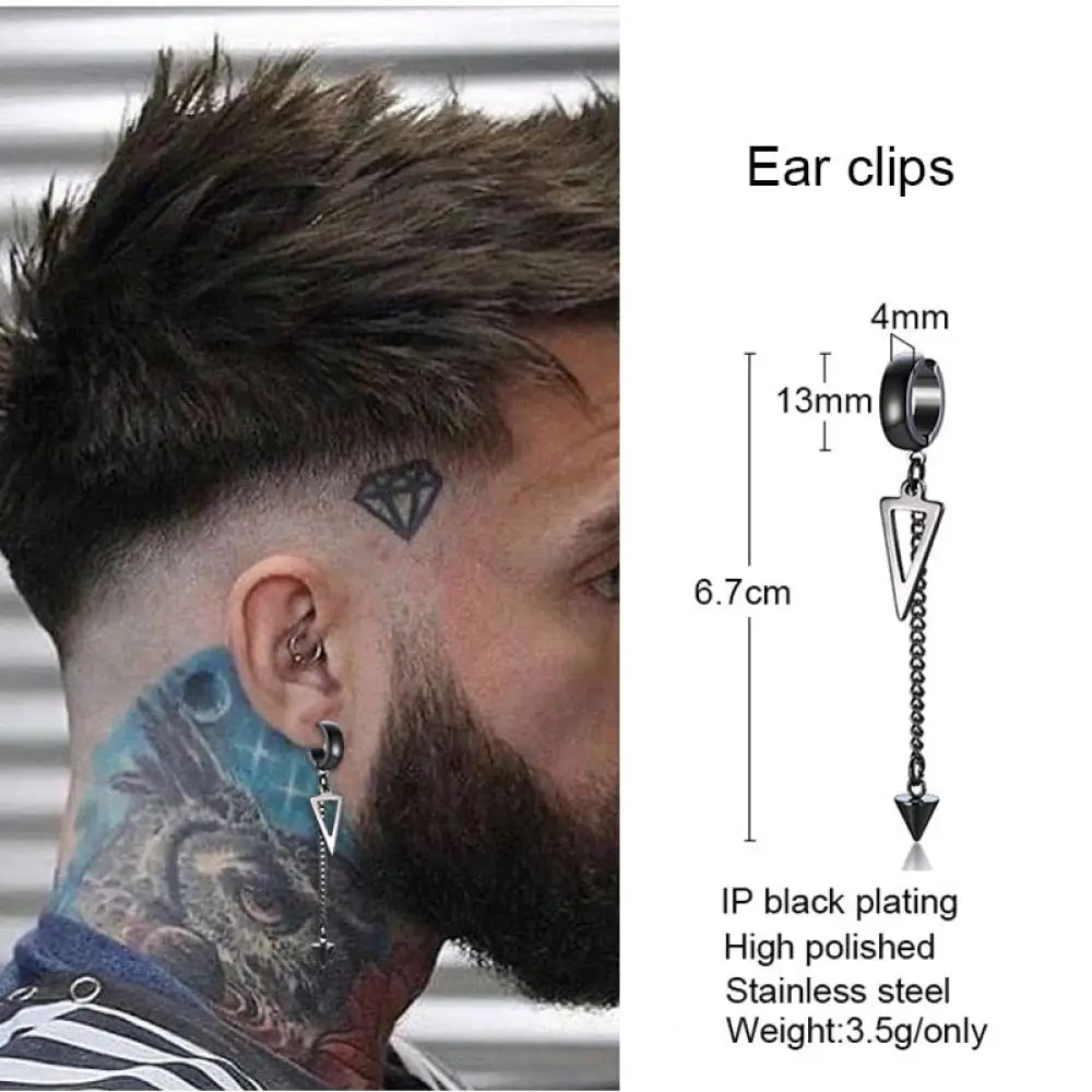 Earrings For Men Unisex Cuff For Pierced or Unpierced Ears.
