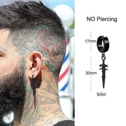 Earrings For Men Unisex Cuff For Pierced or Unpierced Ears.