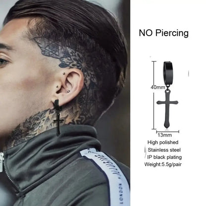 Earrings For Men Unisex Cuff For Pierced or Unpierced Ears.