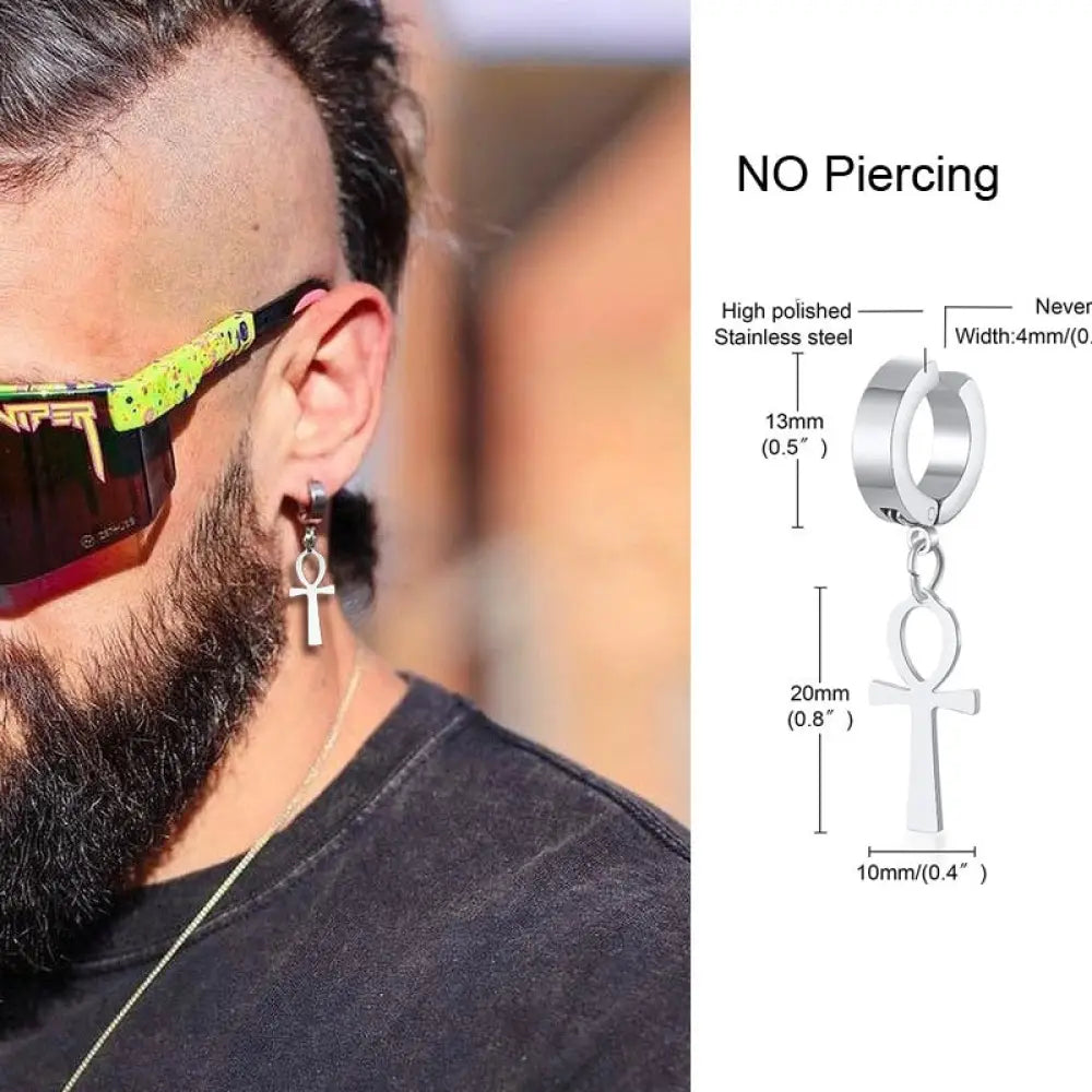 Earrings For Men Unisex Cuff For Pierced or Unpierced Ears.