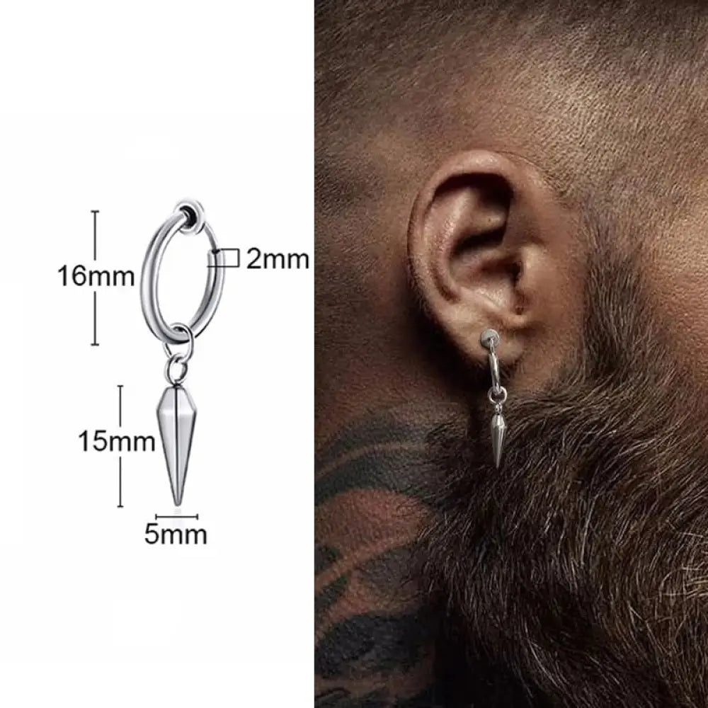 Earrings For Men Unisex Cuff For Pierced or Unpierced Ears.