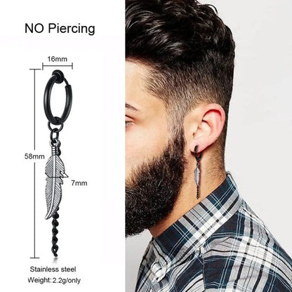 Earrings For Men Unisex Cuff For Pierced or Unpierced Ears.